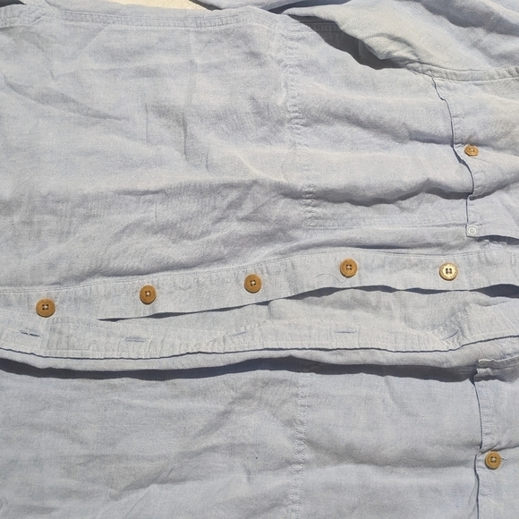J.l. Powell Men's Cotton Linen‎ Blend Button Down Size Medium - Picture 5 of 5